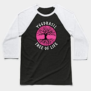 tree of life Yggdrasil Pink Valhalla Vikings Baseball T-Shirt